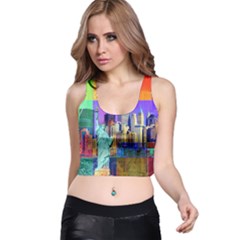 New York City The Statue Of Liberty Racer Back Crop Top