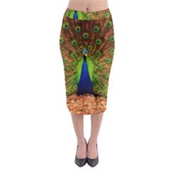 3d Peacock Bird Midi Pencil Skirt by Amaryn4rt