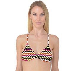 Colorful Chevron Pattern Stripes Pattern Reversible Tri Bikini Top