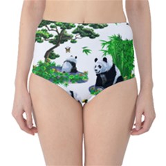 Cute Panda Cartoon High-waist Bikini Bottoms by Simbadda