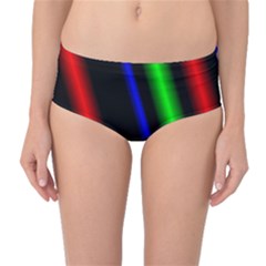 Multi Color Neon Background Mid-waist Bikini Bottoms by Simbadda