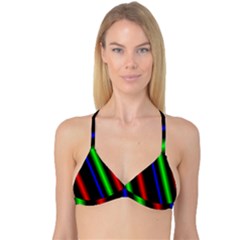 Multi Color Neon Background Reversible Tri Bikini Top