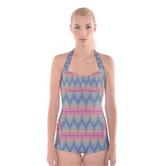 Pattern Background Texture Colorful Boyleg Halter Swimsuit  by Simbadda