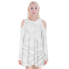 Line Stone Grey Circle Velvet Long Sleeve Shoulder Cutout Dress by Alisyart