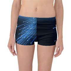 Abstract Light Rays Stripes Lines Black Blue Boyleg Bikini Bottoms by Alisyart