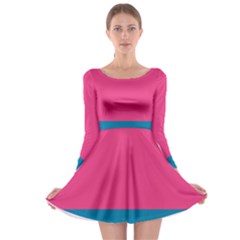 Flag Color Pink Blue Long Sleeve Skater Dress by Alisyart