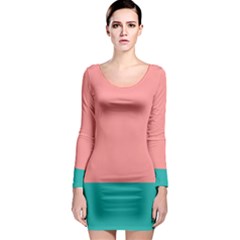 Flag Color Pink Blue Line Long Sleeve Bodycon Dress by Alisyart
