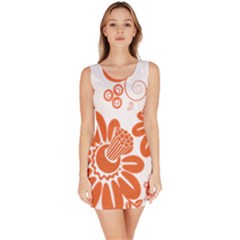 Floral Rose Orange Flower Sleeveless Bodycon Dress by Alisyart
