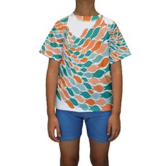 Fish Color Rainbow Orange Blue Animals Sea Beach Kids  Short Sleeve Swimwear by Alisyart