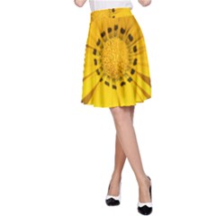 Transparent Flower Summer Yellow A-line Skirt by Simbadda