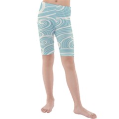 Blue Waves Kids  Mid Length Swim Shorts by Alisyart