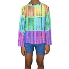 Multiplication Printable Table Color Rainbow Kids  Long Sleeve Swimwear by Alisyart
