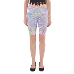 Tunnel With Bright Colors Rainbow Plaid Love Heart Triangle Yoga Cropped Leggings by Alisyart