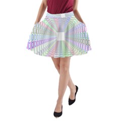 Tunnel With Bright Colors Rainbow Plaid Love Heart Triangle A-line Pocket Skirt by Alisyart
