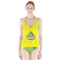 Fruit Melon Sweet Yellow Green White Red Halter Swimsuit View1