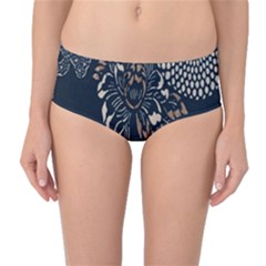 Patterns Dark Shape Surface Mid-waist Bikini Bottoms by Simbadda