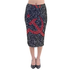 Communism  Velvet Midi Pencil Skirt by Valentinaart
