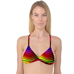 Spectrum Rainbow Background Surface Stripes Texture Waves Reversible Tri Bikini Top