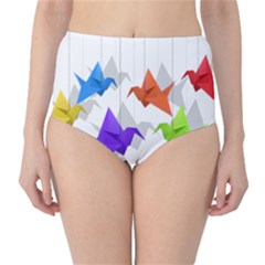 Paper Cranes High-waist Bikini Bottoms by Valentinaart