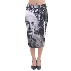 Albert Einstein Velvet Midi Pencil Skirt by Valentinaart