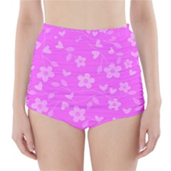 Floral Pattern High-waisted Bikini Bottoms by Valentinaart