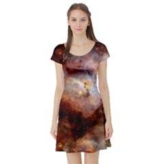 Carina Nebula Short Sleeve Skater Dress by SpaceShop
