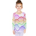 Twizzling Brain Waves Neon Wave Rainbow Color Pink Red Yellow Green Purple Blue Kids  Long Sleeve Tee View1