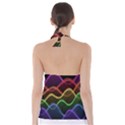 Twizzling Brain Waves Neon Wave Rainbow Color Pink Red Yellow Green Purple Blue Black Babydoll Tankini Top View2
