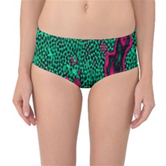 Reaction Diffusion Green Purple Mid-waist Bikini Bottoms by Alisyart