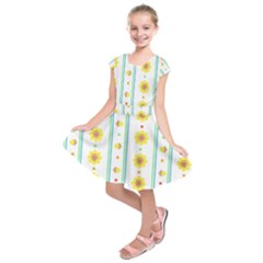 Beans Flower Floral Yellow Kids  Short Sleeve Dress by Alisyart