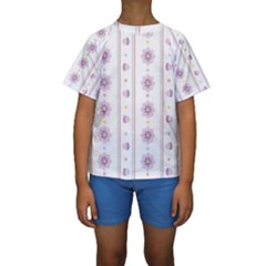 Beans Flower Floral Purple Kids  Short Sleeve Swimwear by Alisyart