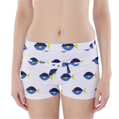 Blue Fish Swim Yellow Sea Beach Boyleg Bikini Wrap Bottoms by Alisyart