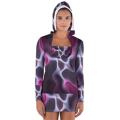 Colorful Fractal Background Women s Long Sleeve Hooded T-shirt by Simbadda