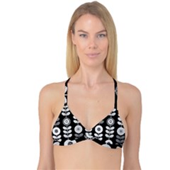 Floral Pattern Seamless Background Reversible Tri Bikini Top