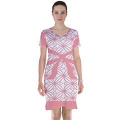 Pink Plaid Circle Short Sleeve Nightdress by Alisyart