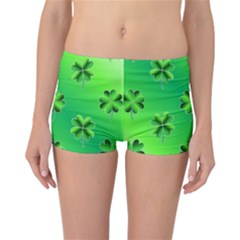 Shamrock Green Pattern Design Reversible Bikini Bottoms by Simbadda