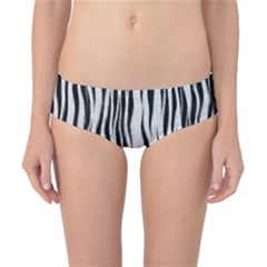 Black White Seamless Fur Pattern Classic Bikini Bottoms by Simbadda