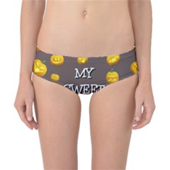 Scary Sweet Funny Cute Pumpkins Hallowen Ecard Classic Bikini Bottoms by Amaryn4rt