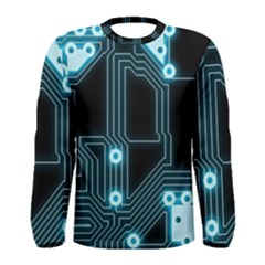A Completely Seamless Background Design Circuitry Men s Long Sleeve Tee by Amaryn4rt