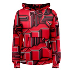 Background With Red Texture Blocks Women s Pullover Hoodie