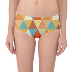 Golden Dots And Triangles Pattern Mid-waist Bikini Bottoms by TastefulDesigns