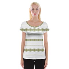 Ethnic Floral Stripes Women s Cap Sleeve Top by dflcprintsclothing