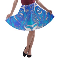 Background Fabric With Tiger Head Pattern A-line Skater Skirt by Amaryn4rt