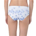 Blue And White Floral Background Mid-Waist Bikini Bottoms View2
