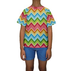 Colorful Background Of Chevrons Zigzag Pattern Kids  Short Sleeve Swimwear by Amaryn4rt