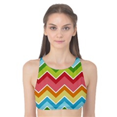 Colorful Background Of Chevrons Zigzag Pattern Tank Bikini Top by Amaryn4rt