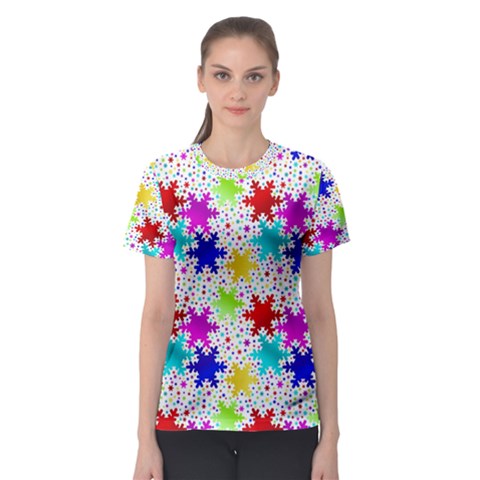 Snowflake Pattern Repeated Women s Sport Mesh Tee by Amaryn4rt