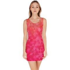 Abstract Red Octagon Polygonal Texture Sleeveless Bodycon Dress by TastefulDesigns