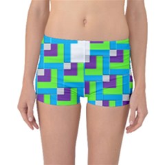 Geometric 3d Mosaic Bold Vibrant Boyleg Bikini Bottoms by Amaryn4rt