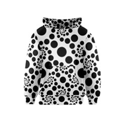 Dot Dots Round Black And White Kids  Pullover Hoodie by Amaryn4rt